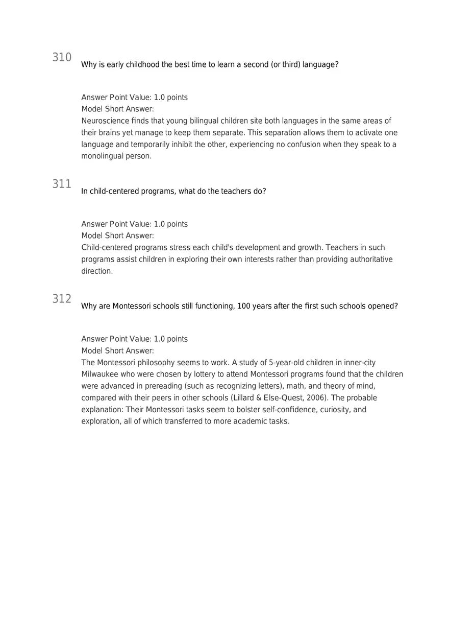 Early Childhood - Body and Mind Answers Part 9 - Page 6