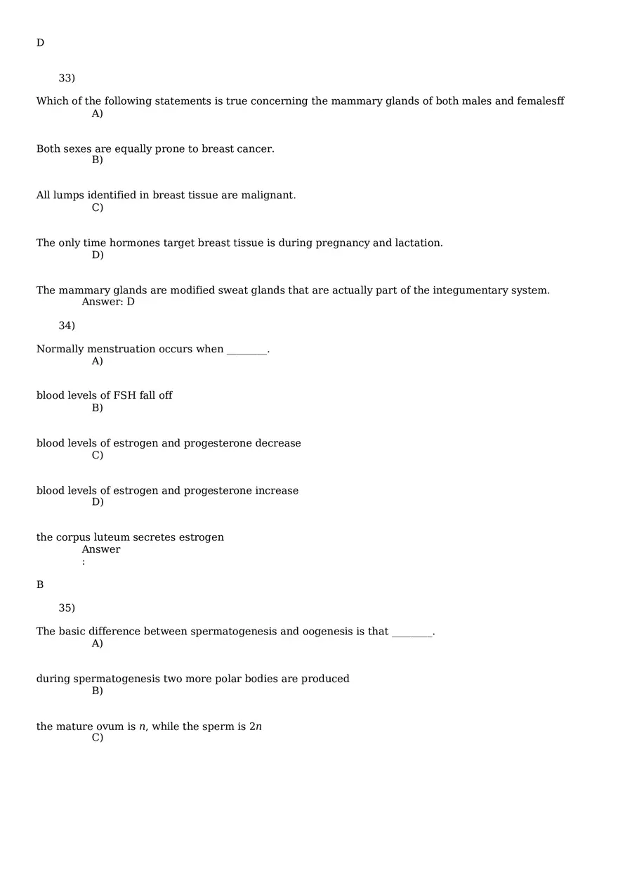 Reproductive System Practice Questions - Part 3 - Page 9