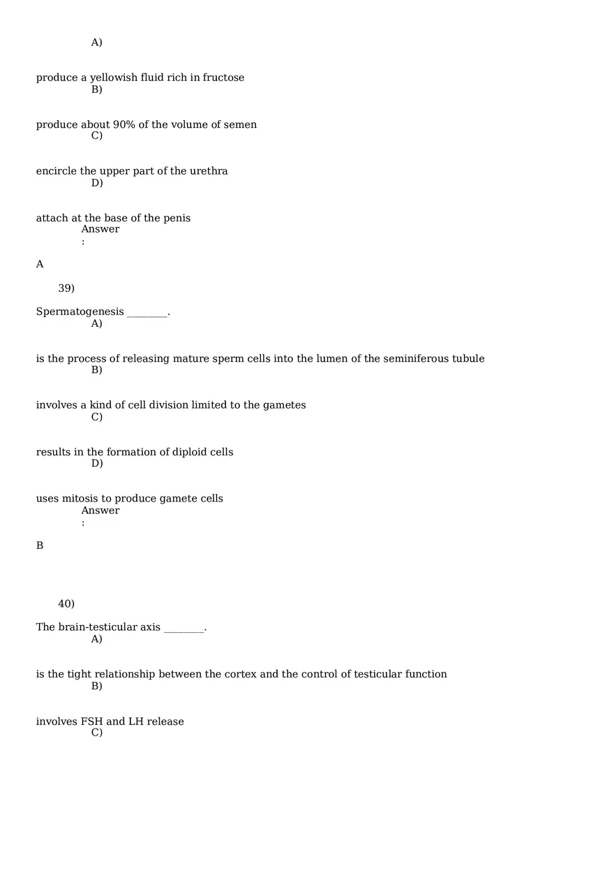 Reproductive System Practice Questions - Part 3 - Page 11