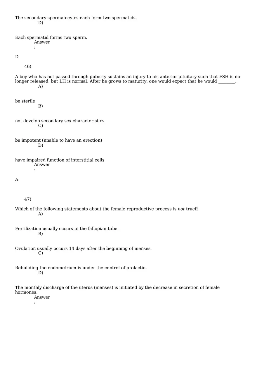 Reproductive System Practice Questions - Part 3 - Page 14