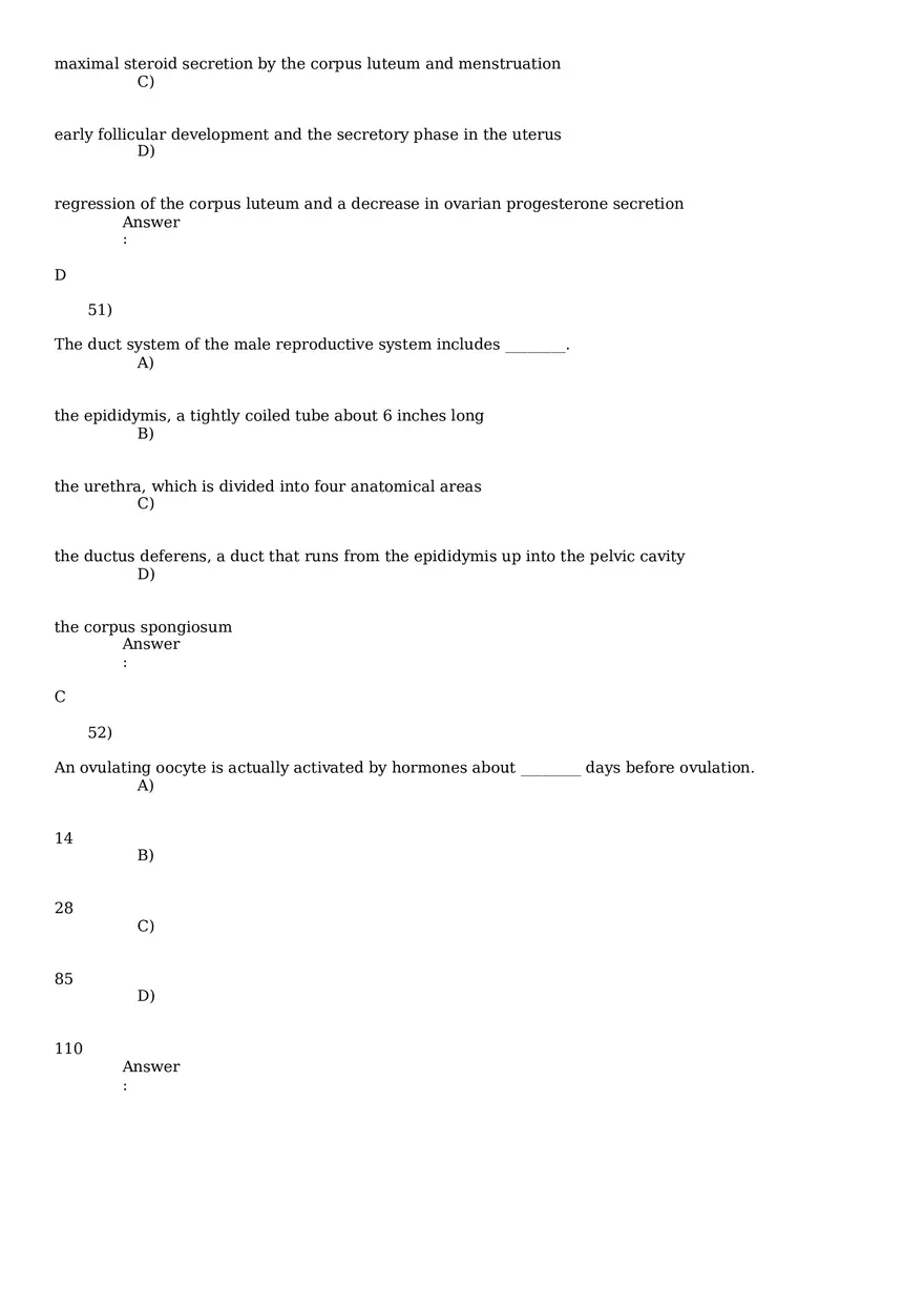 Reproductive System Practice Questions - Part 3 - Page 16