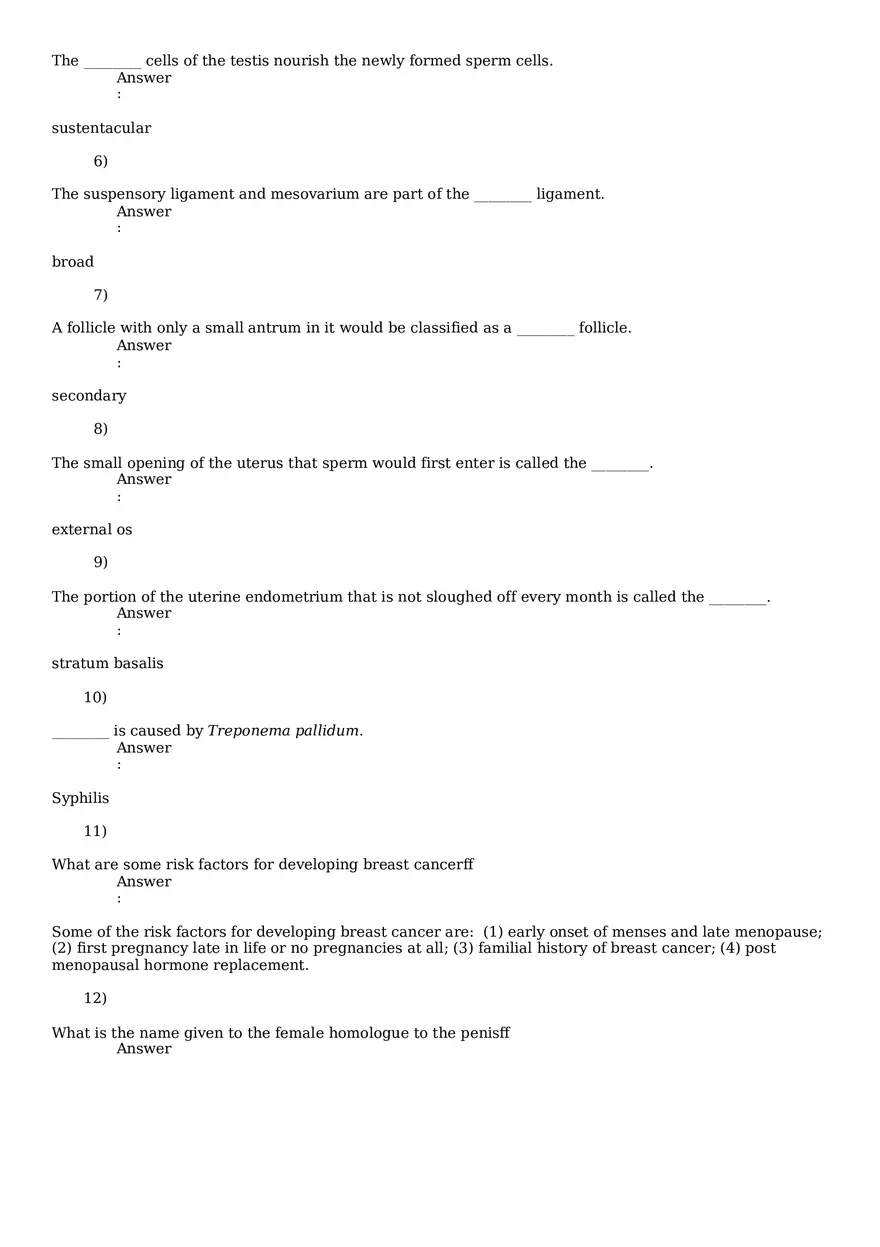 Reproductive System Practice Questions - Part 3 - Page 4