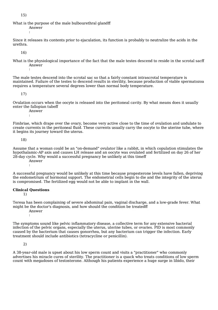 Reproductive System Practice Questions - Part 3 - Page 6