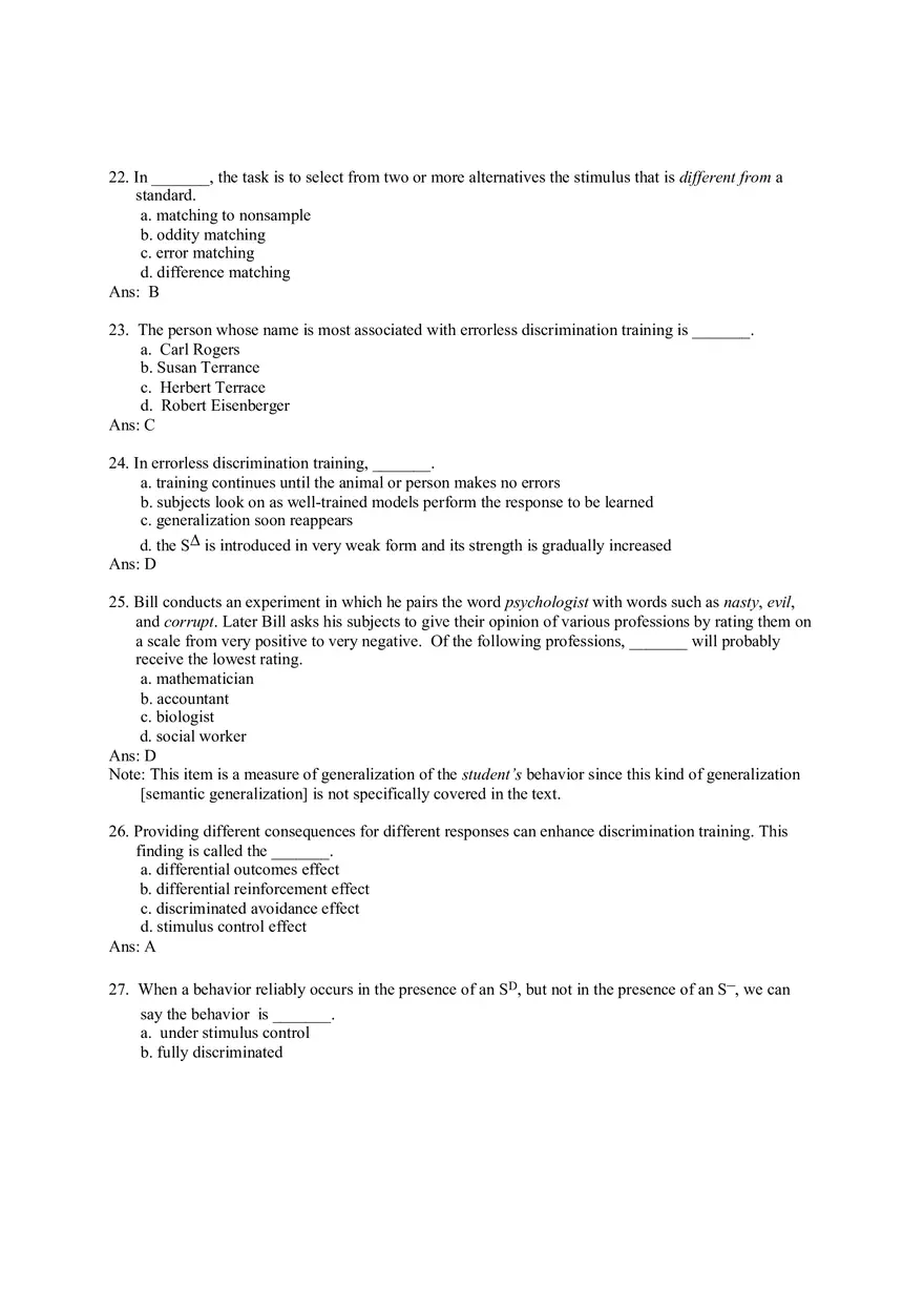 Generalization, Discrimination, and Stimulus Control - Page 5