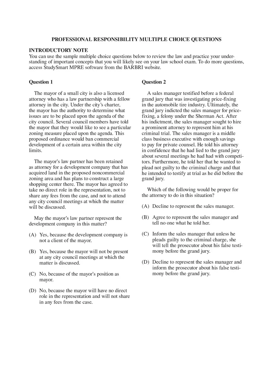 Professional Responsibility Guide Part 7 - Page 9