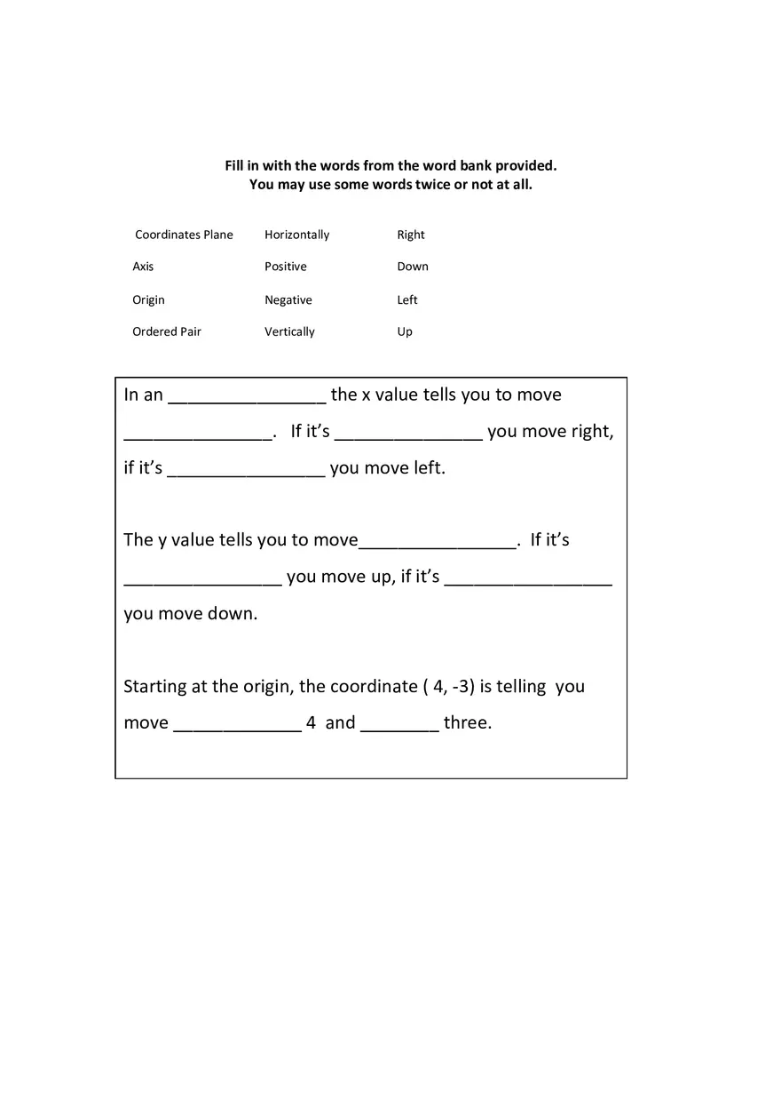 Graphingon Coordinate Plane Key Vocabulary - Page 2