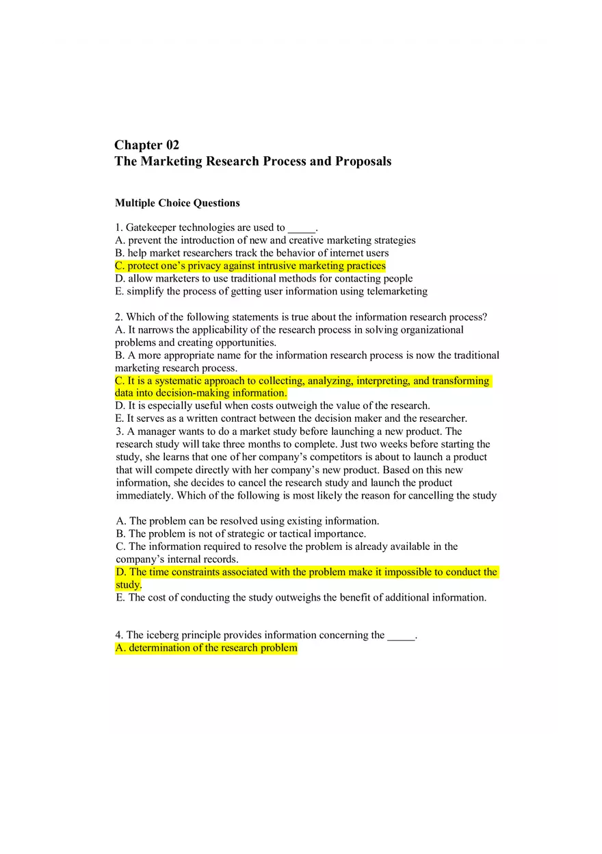 The Marketing Research Process and Proposals Chapter 2 - Page 1