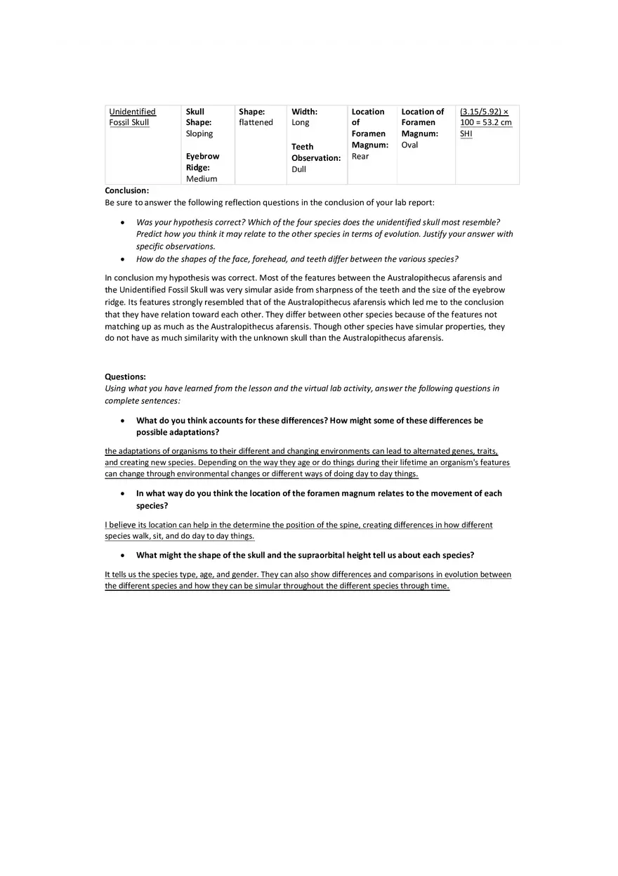Skull Analysis Virtual Lab Report - Page 3