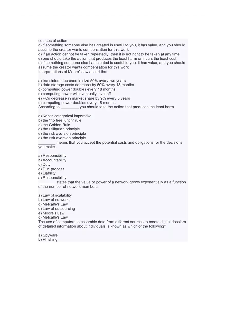 Introduction to Information Systems and Data Analytics Answers Part 8 - Page 7