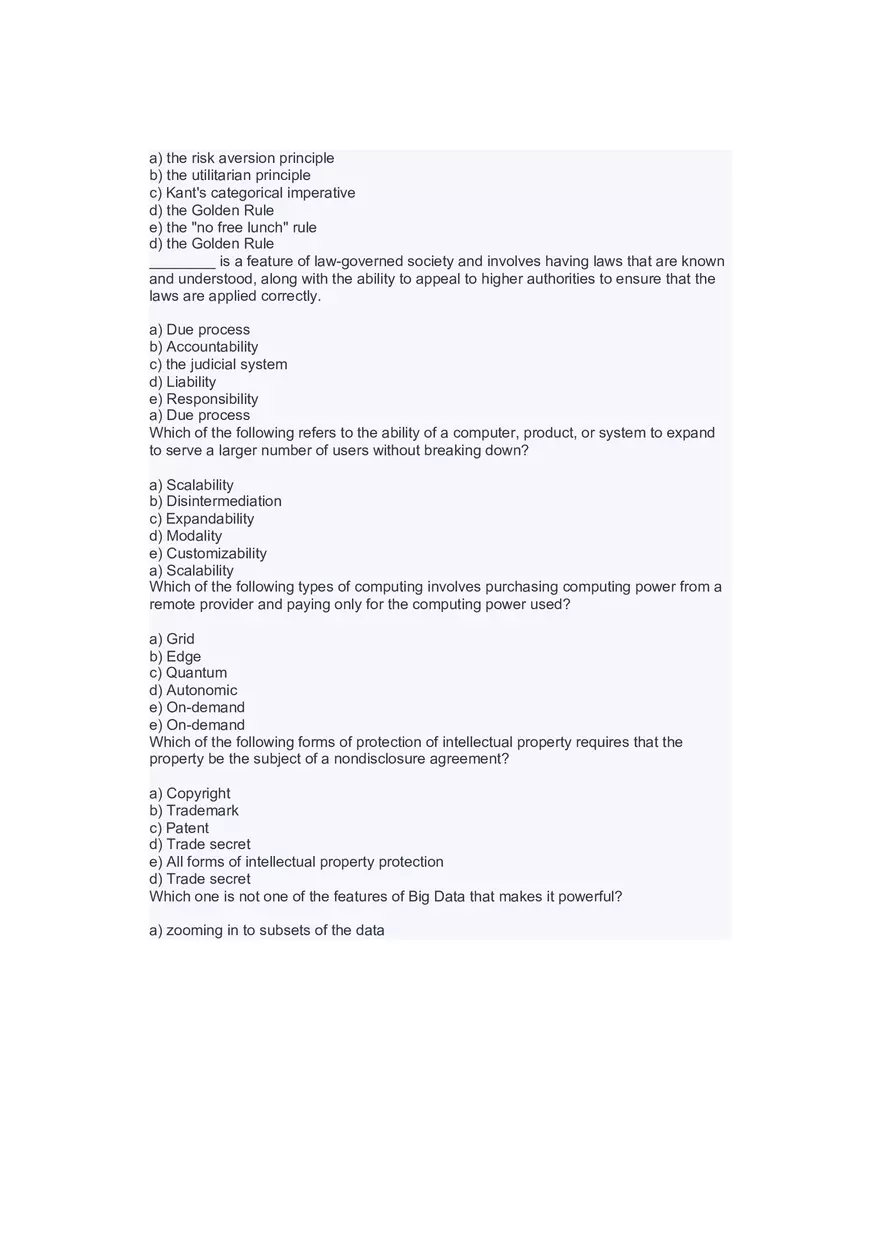 Introduction to Information Systems and Data Analytics Answers Part 8 - Page 9