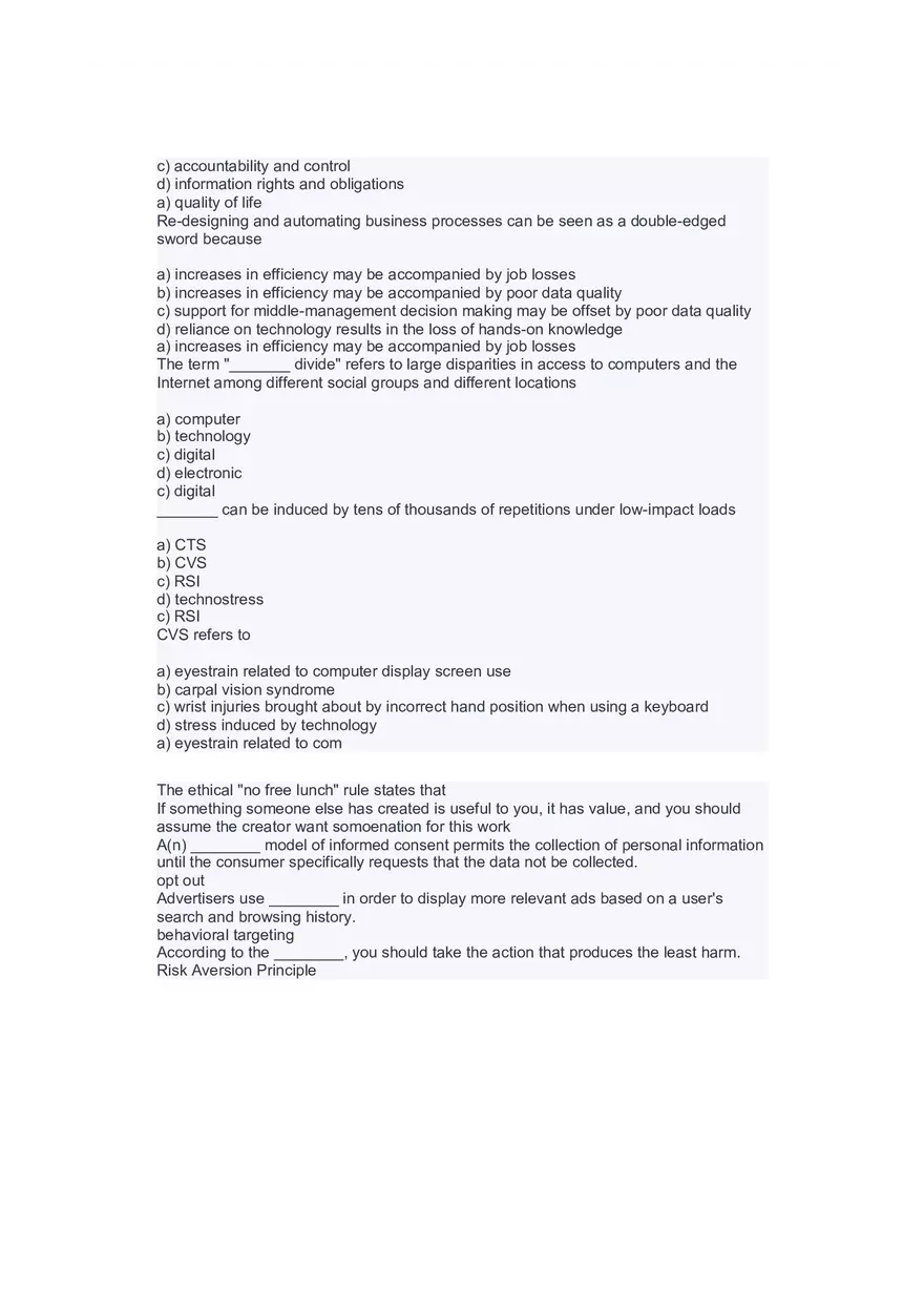 Introduction to Information Systems and Data Analytics Answers Part 8 - Page 18