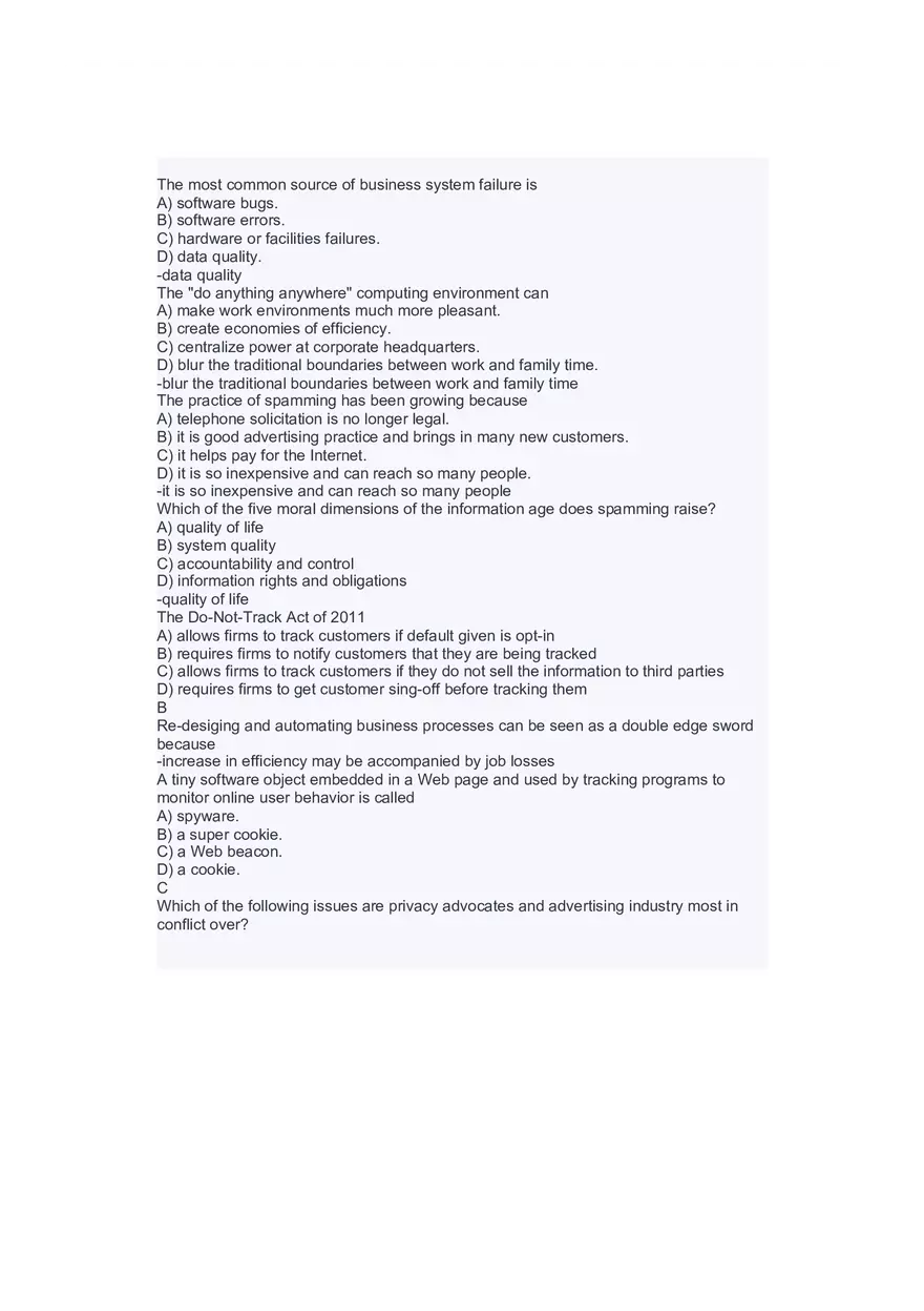 Introduction to Information Systems and Data Analytics Answers Part 8 - Page 1