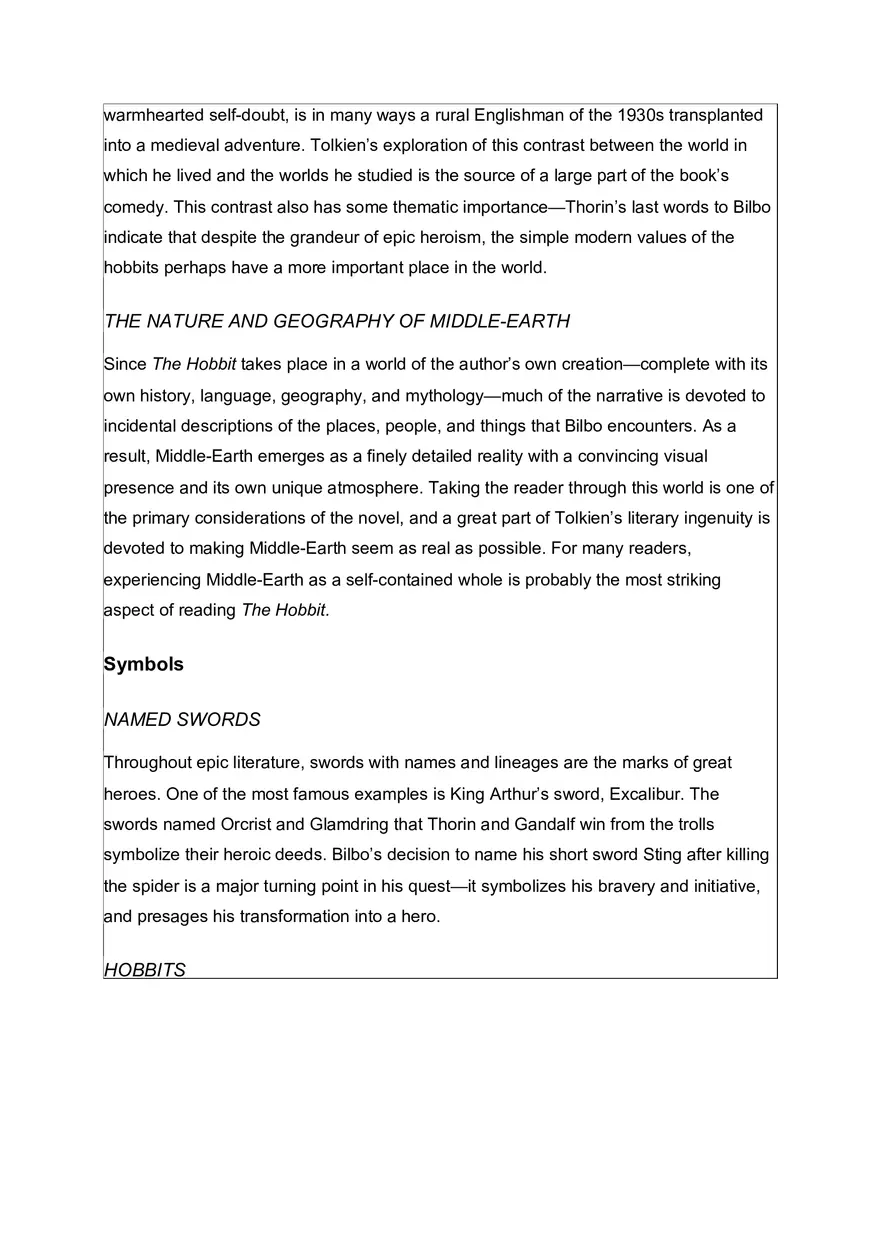 The Hobbit Themes, Motifs Symbols - Page 3