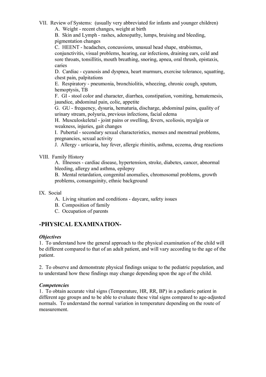 Pediatric Assessment Information - Page 3