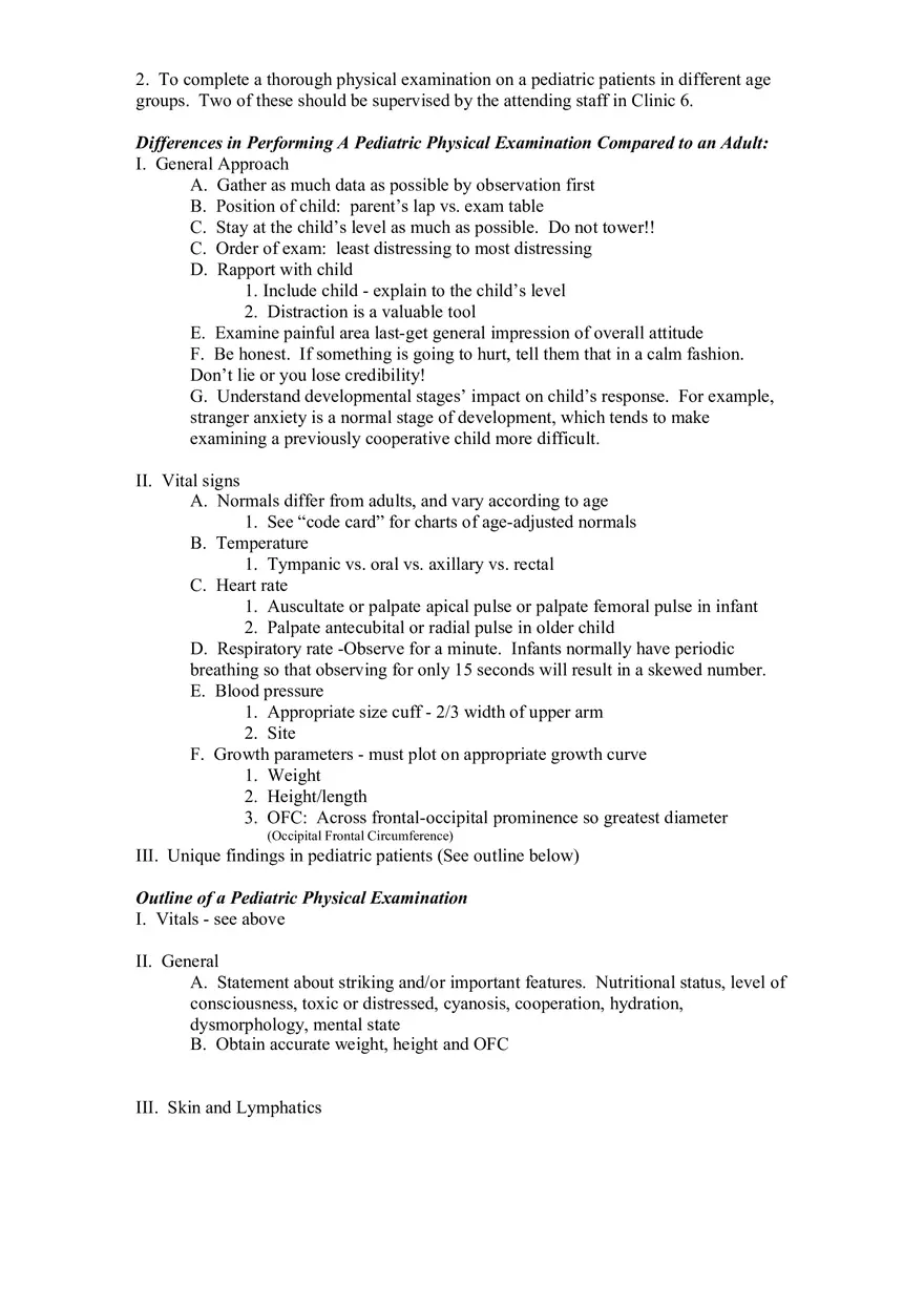 Pediatric Assessment Information - Page 4