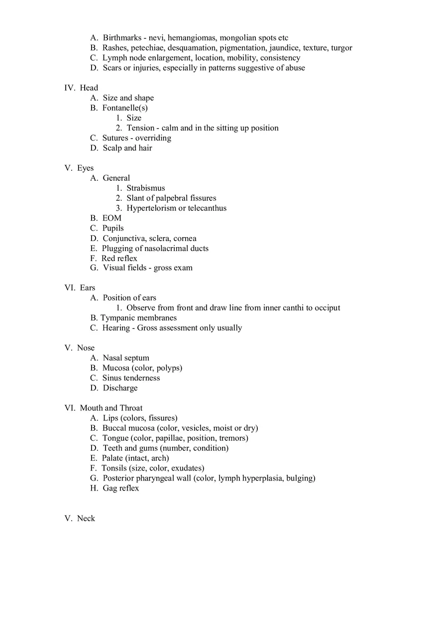 Pediatric Assessment Information - Page 5