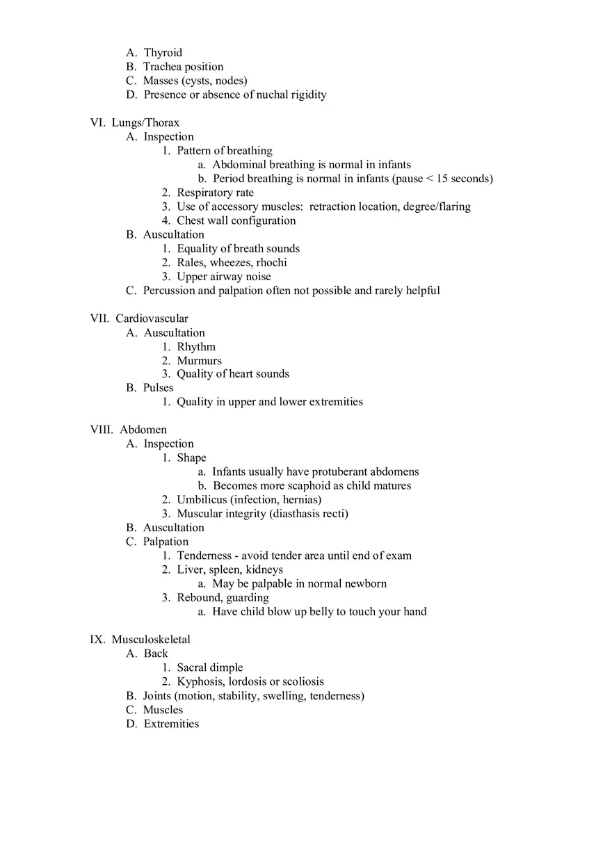 Pediatric Assessment Information - Page 6