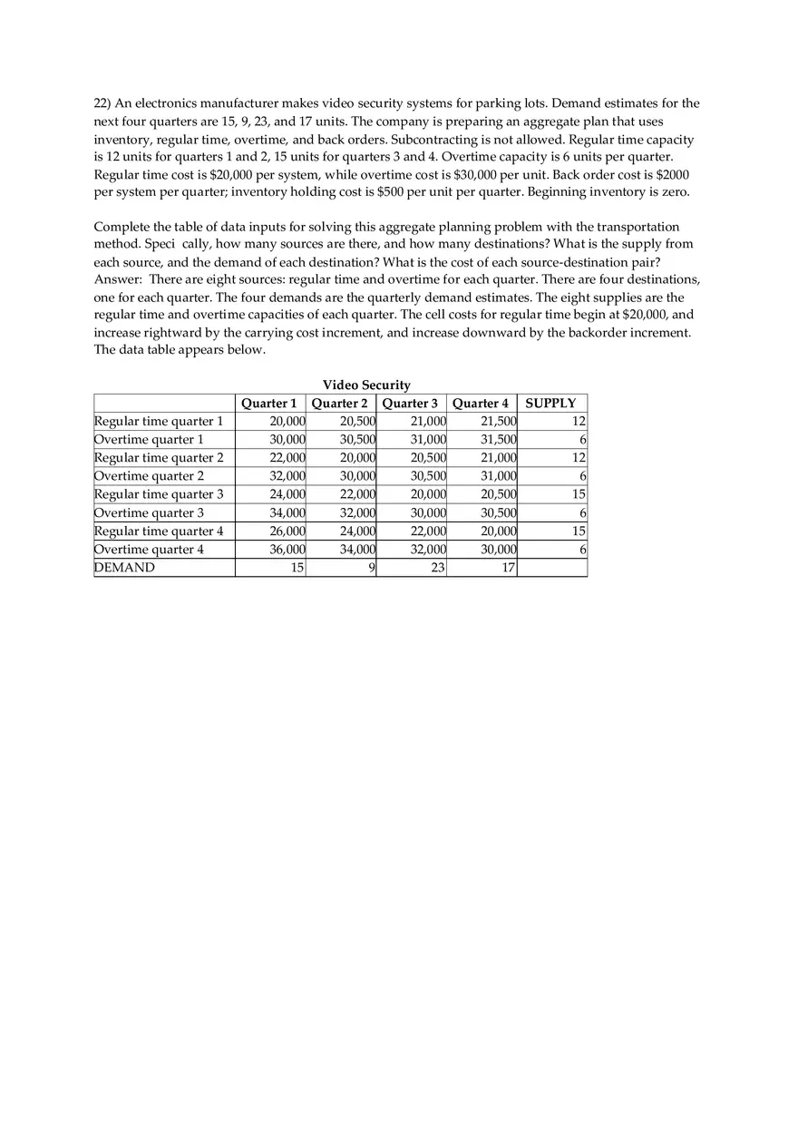 Aggregate Planning and S&OP Answer Key Part 3 - Page 10