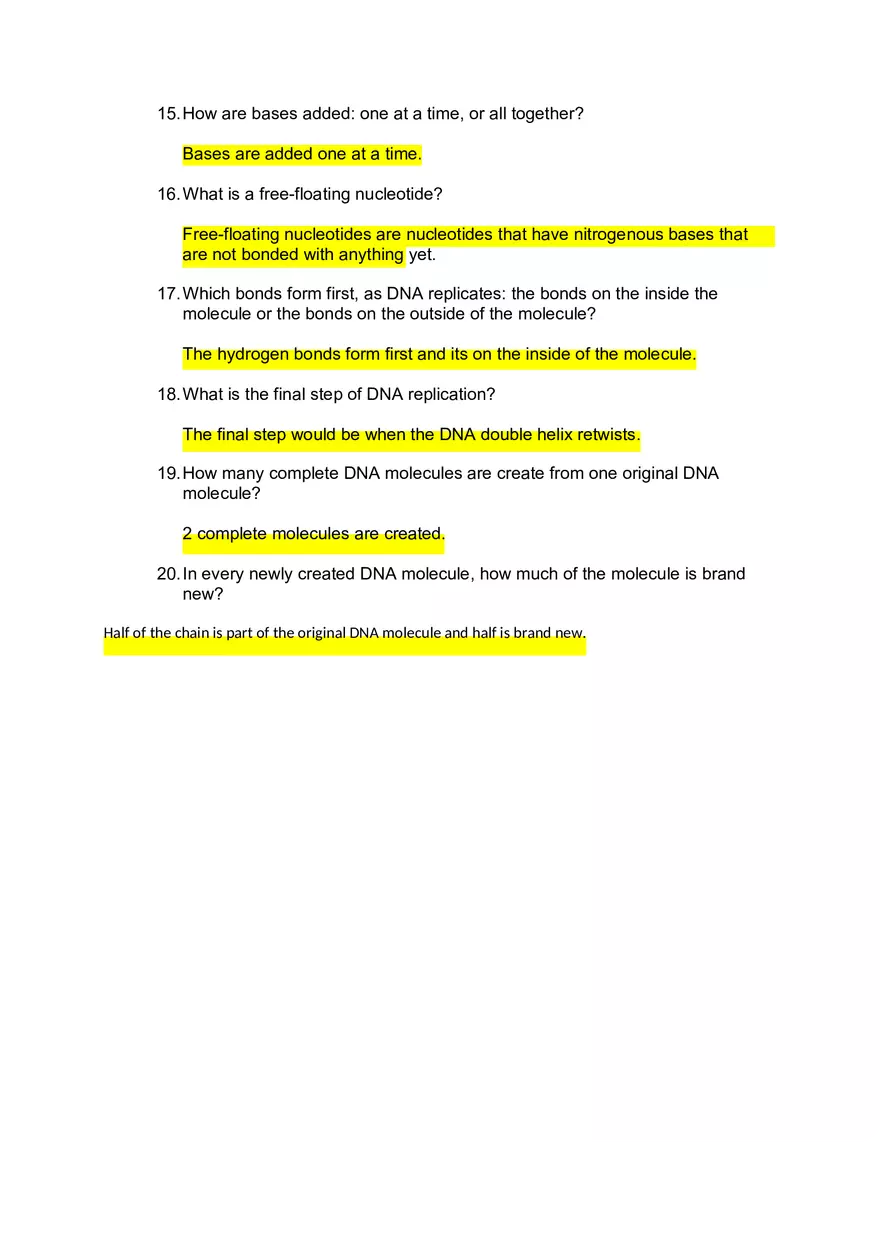 DNA Quiz Answers - Assignment - Page 4