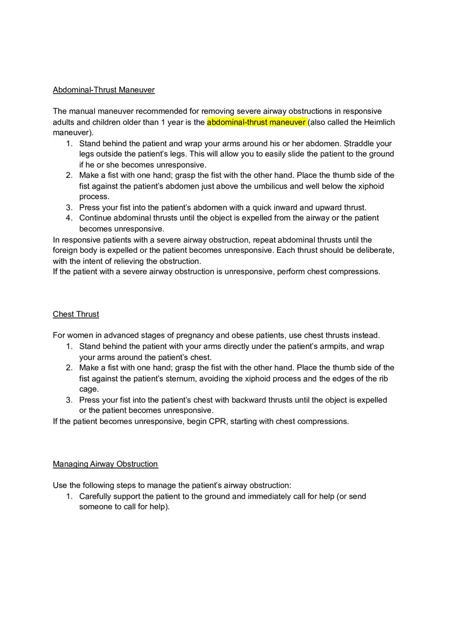 BLS Resuscitation Notes - Page 8