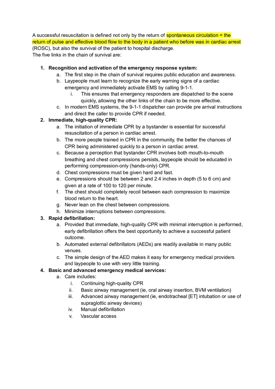 BLS Resuscitation Notes - Page 2