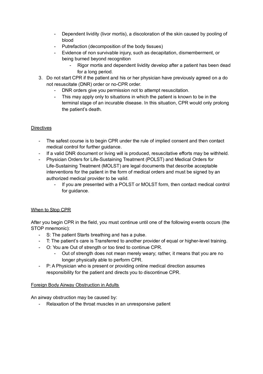 BLS Resuscitation Notes - Page 6