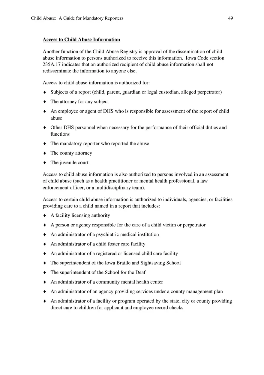 Child Abuse - A Guide for Mandatory Reporters Part 5 - Page 9