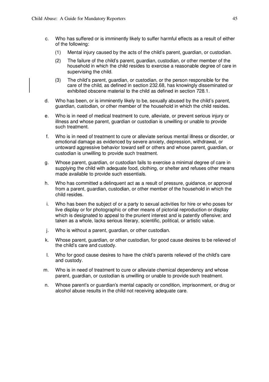 Child Abuse - A Guide for Mandatory Reporters Part 5 - Page 5