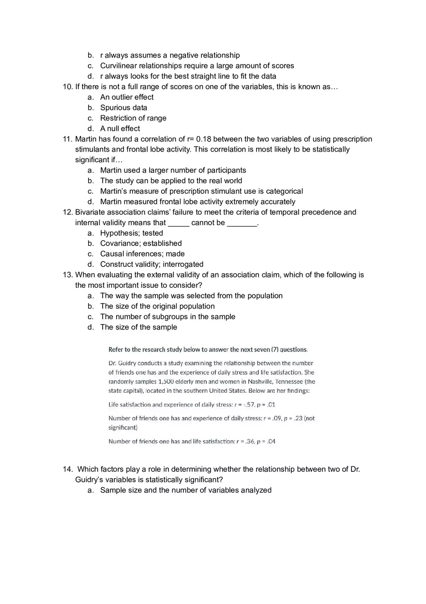 Understanding Correlations and Data Interpretation in Research Study Questions - Page 16