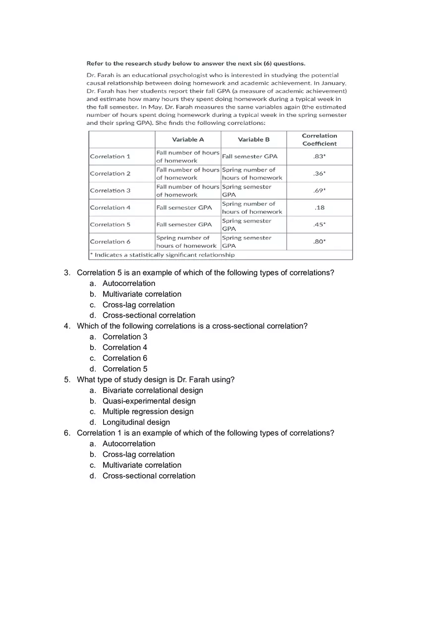 Understanding Correlations and Data Interpretation in Research Study Questions - Page 19