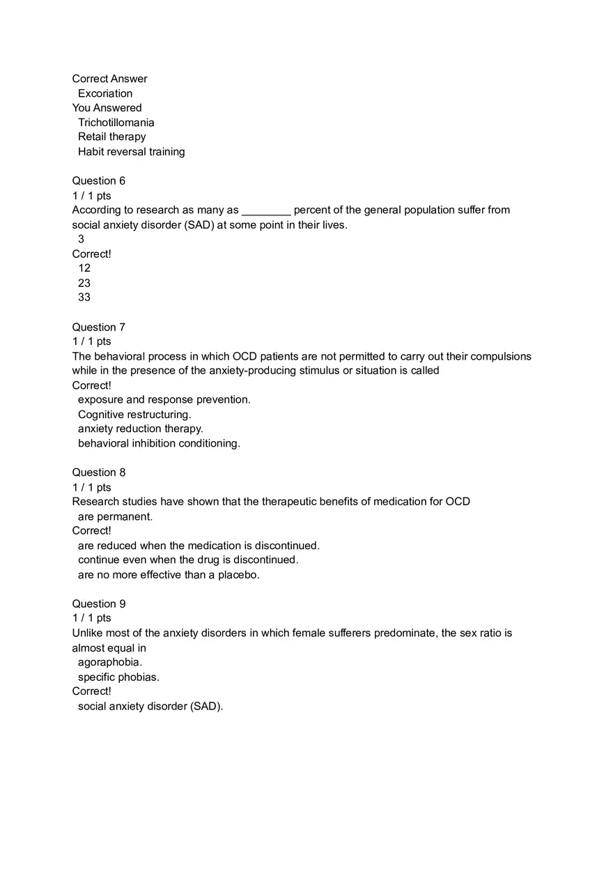 Specific Phobias Answers - Page 2