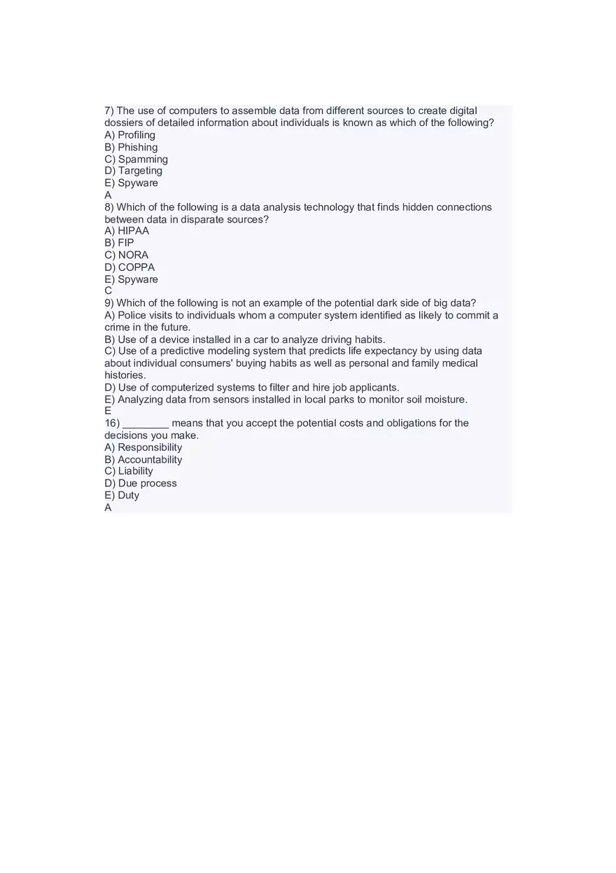 Introduction to Information Systems and Data Analytics Answers Part 3 - Page 6