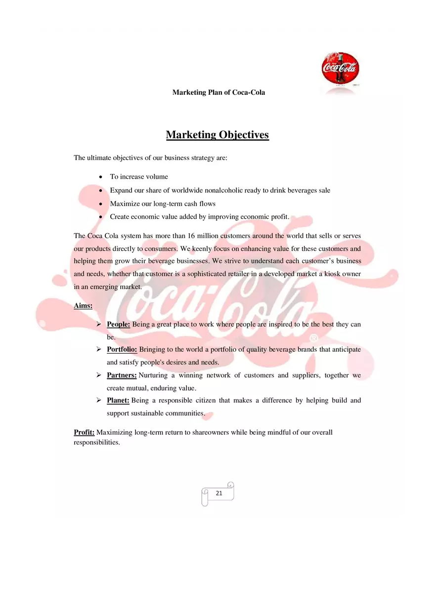 Marketing Plan of Coca-Cola Part 2 - Page 9