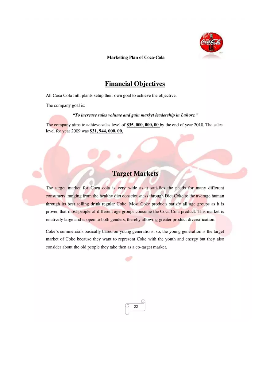 Marketing Plan of Coca-Cola Part 2 - Page 10