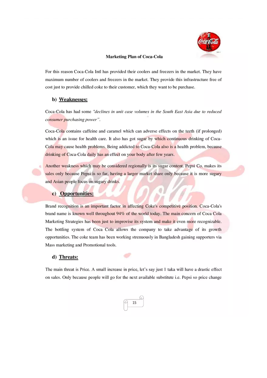 Marketing Plan of Coca-Cola Part 2 - Page 3