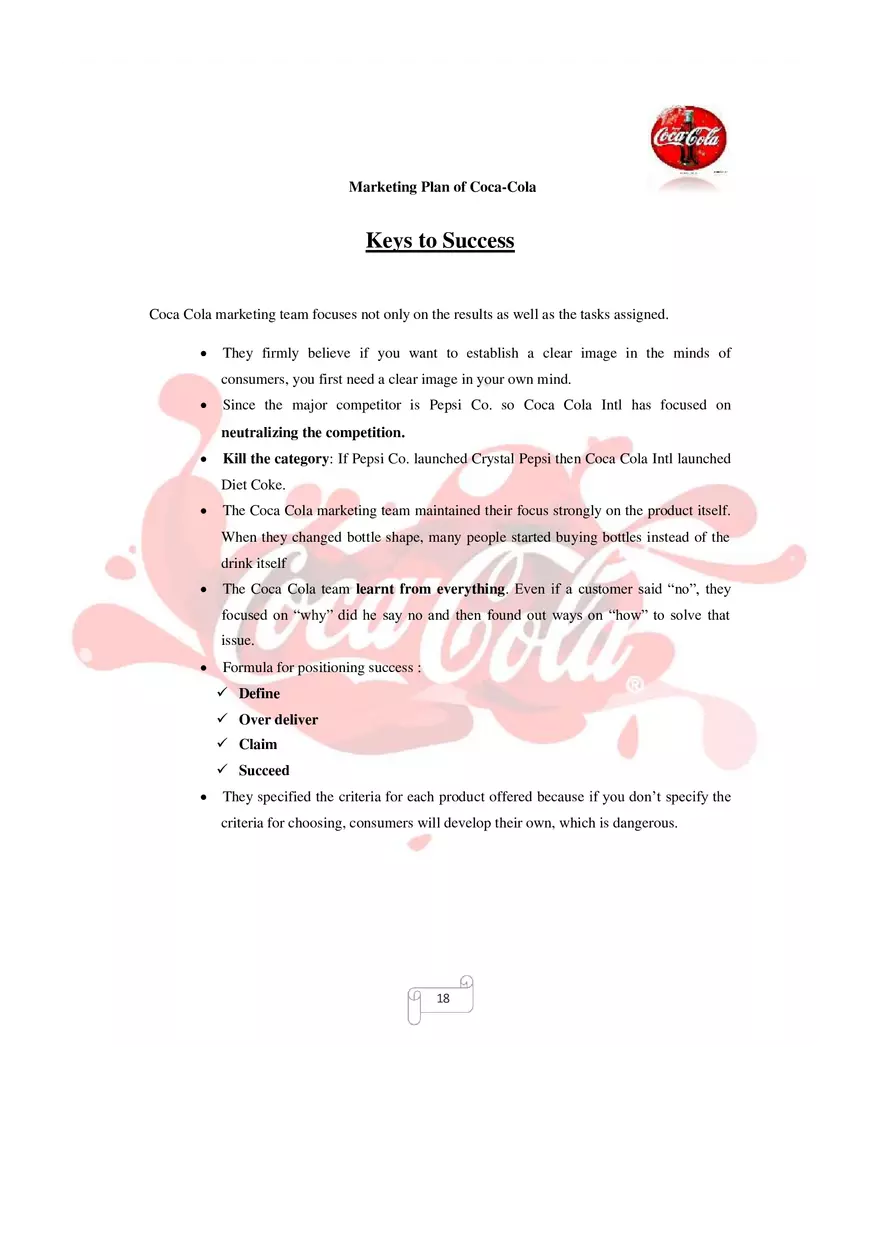 Marketing Plan of Coca-Cola Part 2 - Page 6