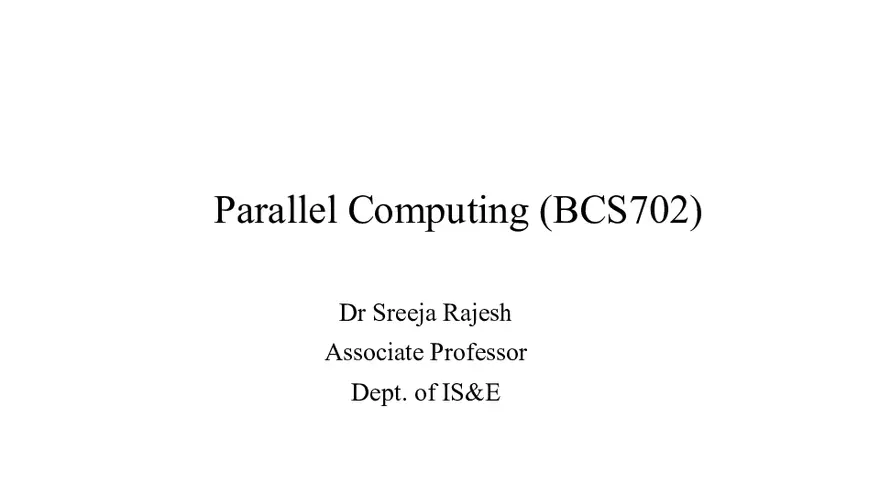 Parallel Computing MODULE-1 Sem 7 - Page 1