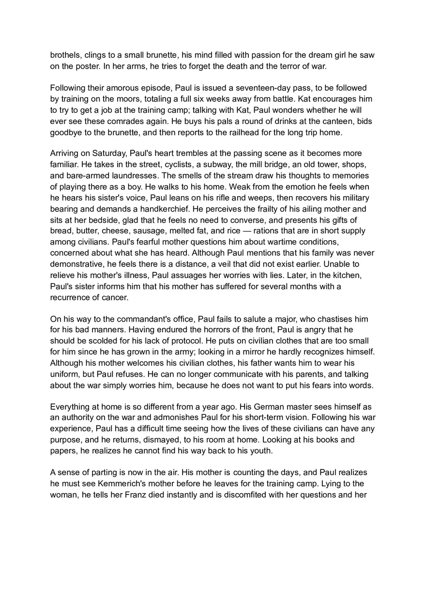 All Quite on the Western Front (Chapter 5-9) Summary and Analysis - Page 8