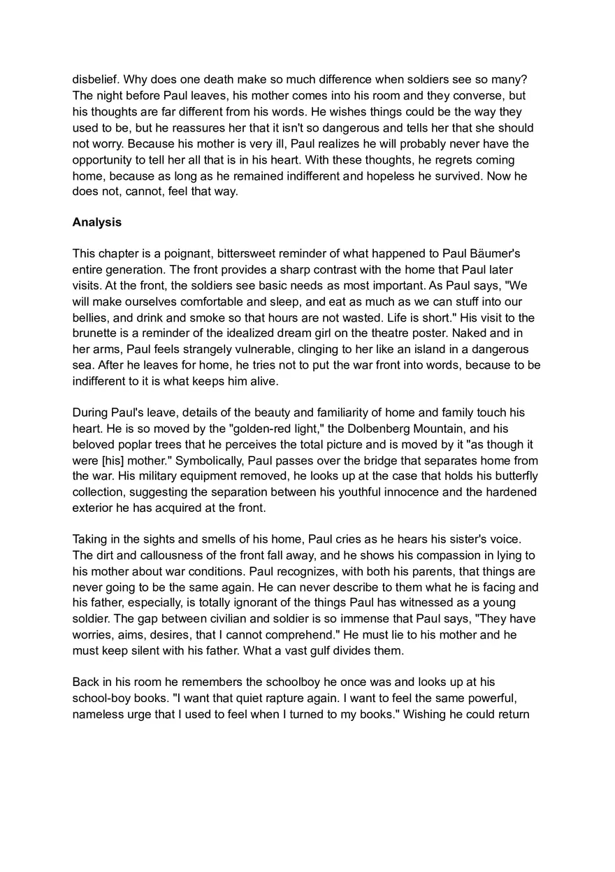 All Quite on the Western Front (Chapter 5-9) Summary and Analysis - Page 9