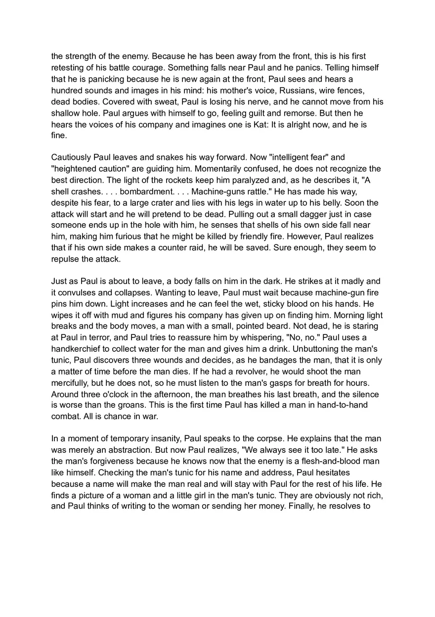 All Quite on the Western Front (Chapter 5-9) Summary and Analysis - Page 12