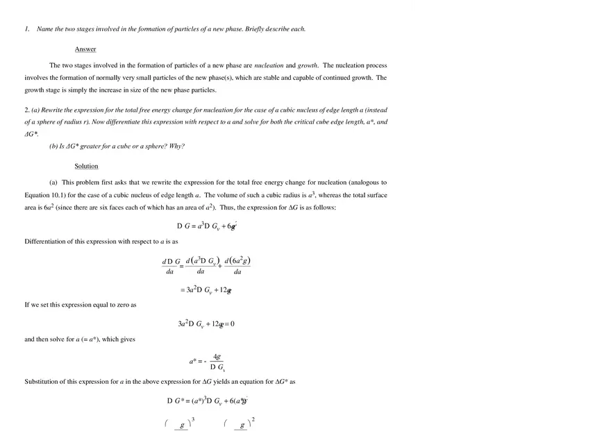 Nucleation and Growth in Phase Transformations Tutorial 3 - Page 1