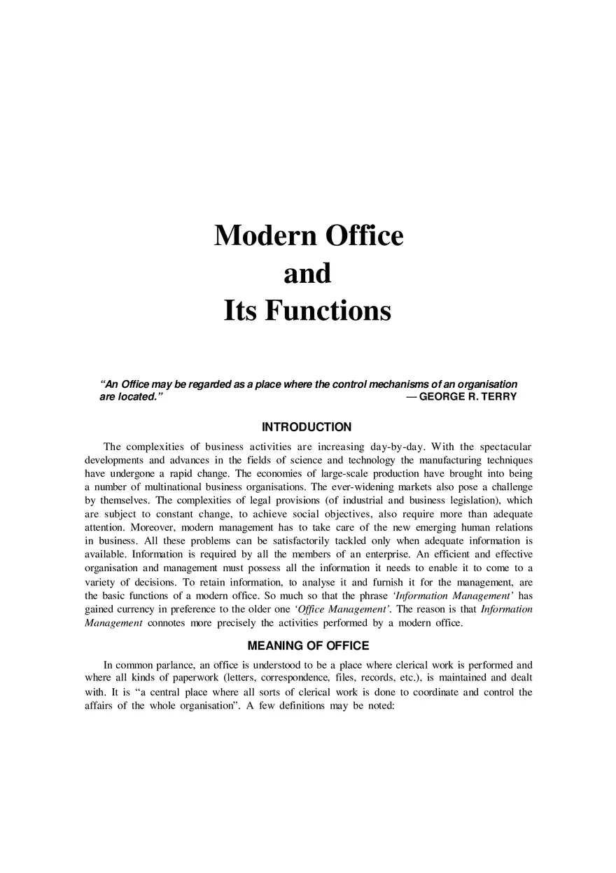 Modern Office and Its Functions Part 1 - Page 1