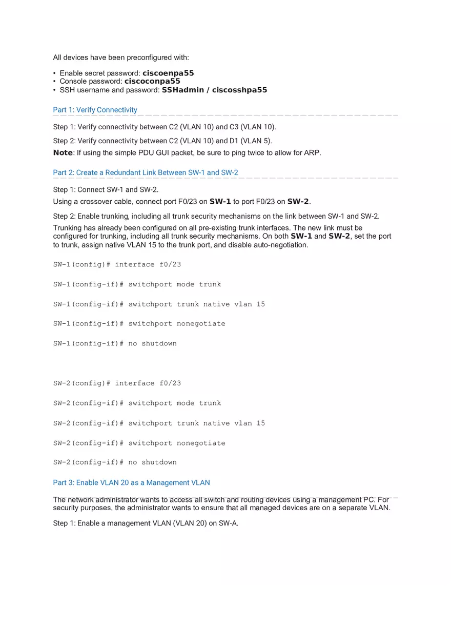 Layer 2 VLAN Security Answers - Page 2
