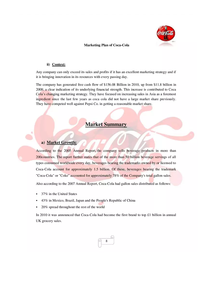 Marketing Plan of Coca-Cola Part 1 - Page 10