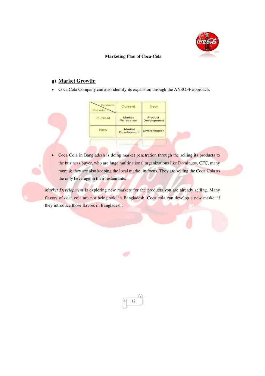 Marketing Plan of Coca-Cola Part 1 - Page 4