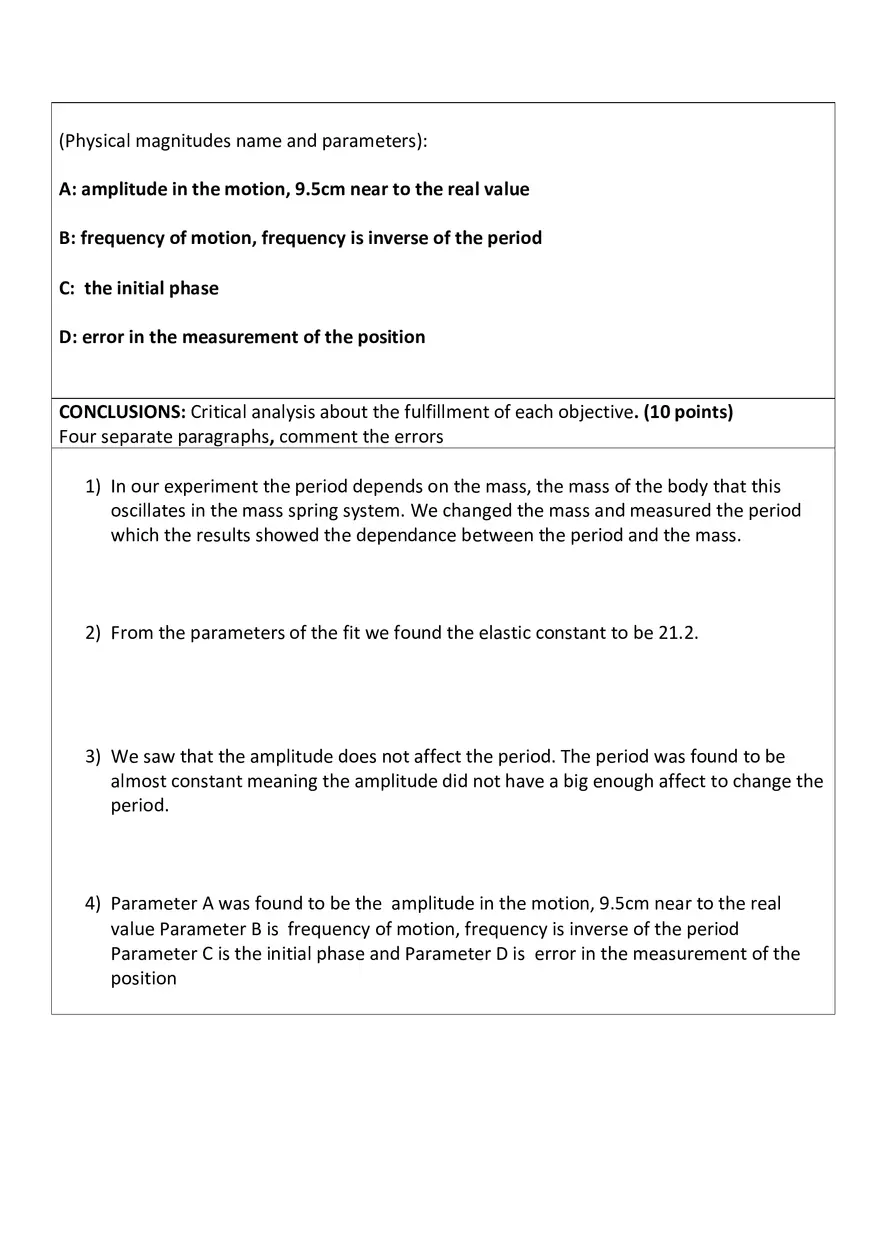 Simple Harmonic Motion Lab 10 - Page 5