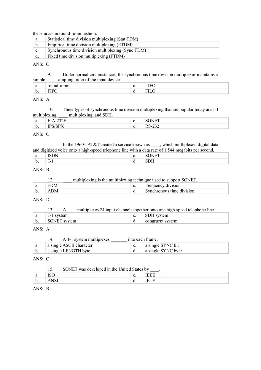 Introduction to Computer Networks Answer Key Part 2 - Page 10