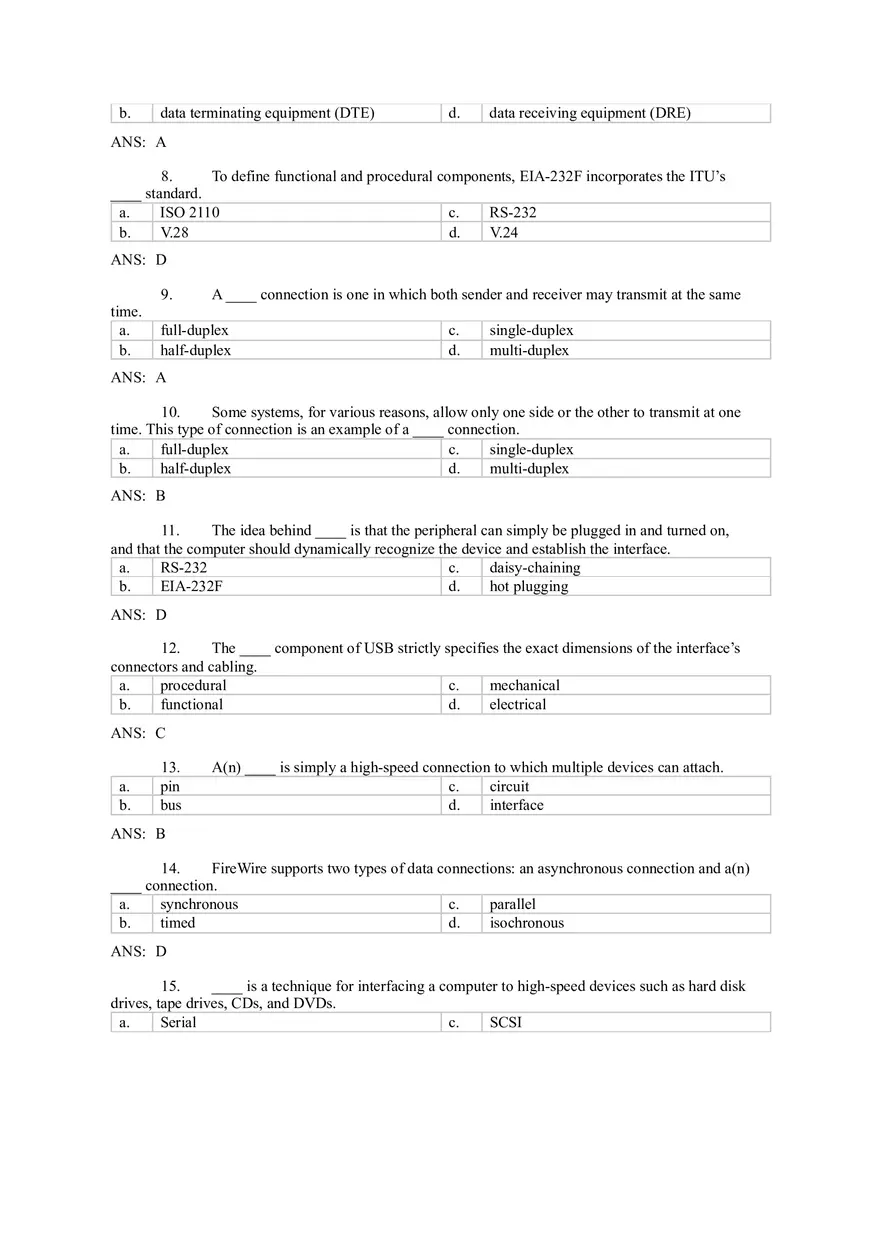 Introduction to Computer Networks Answer Key Part 2 - Page 6