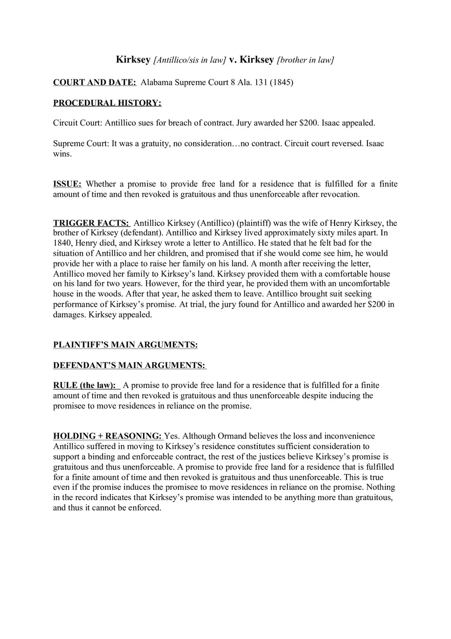Kirksey v. Kirksey - Brief - Page 1