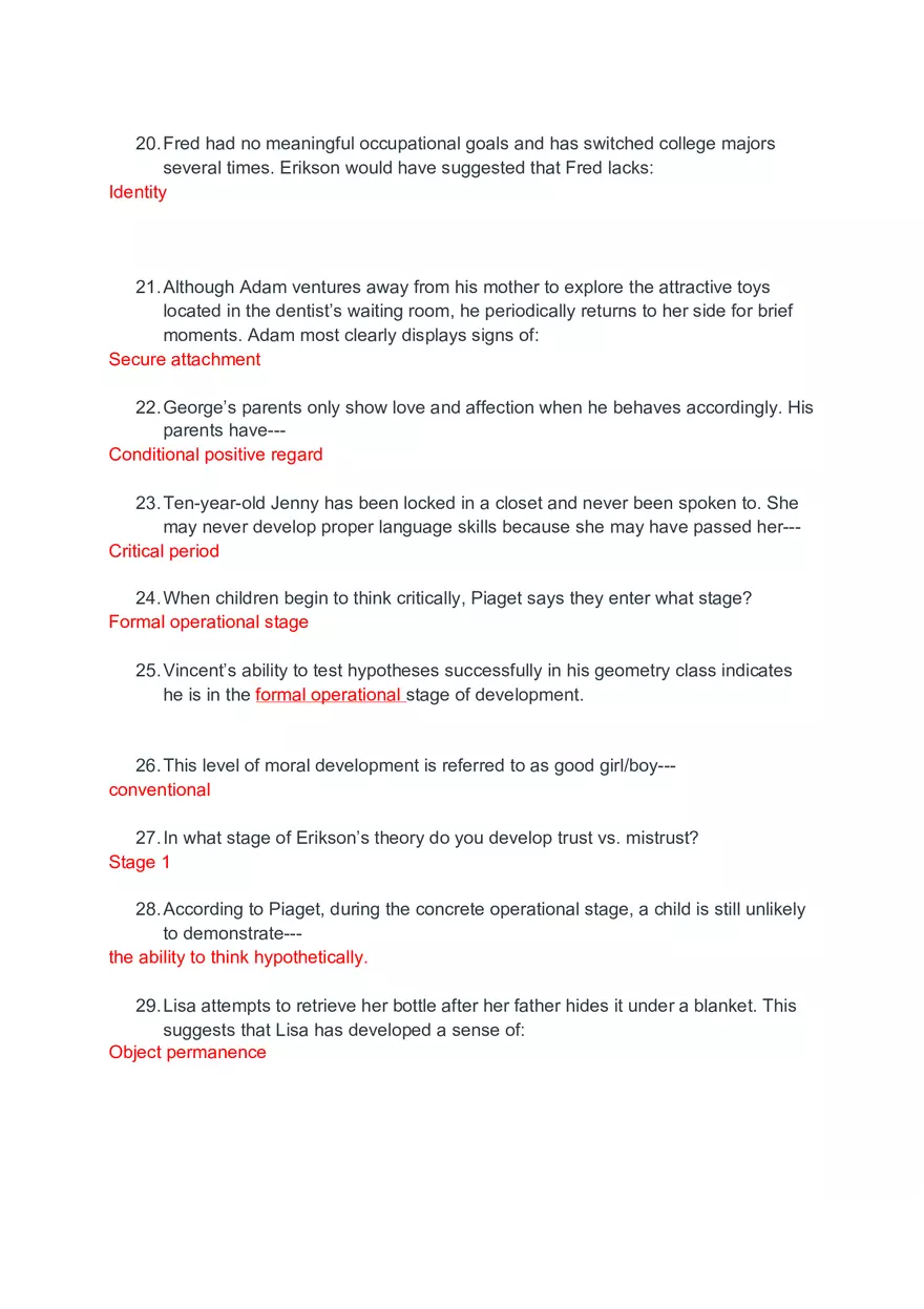 Attachment, Identity, and Cognitive Stages Answers - Page 3